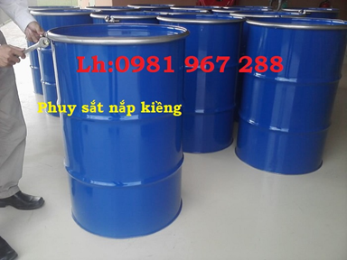 Phuy sắt nắp nắp hở 220 L tráng men